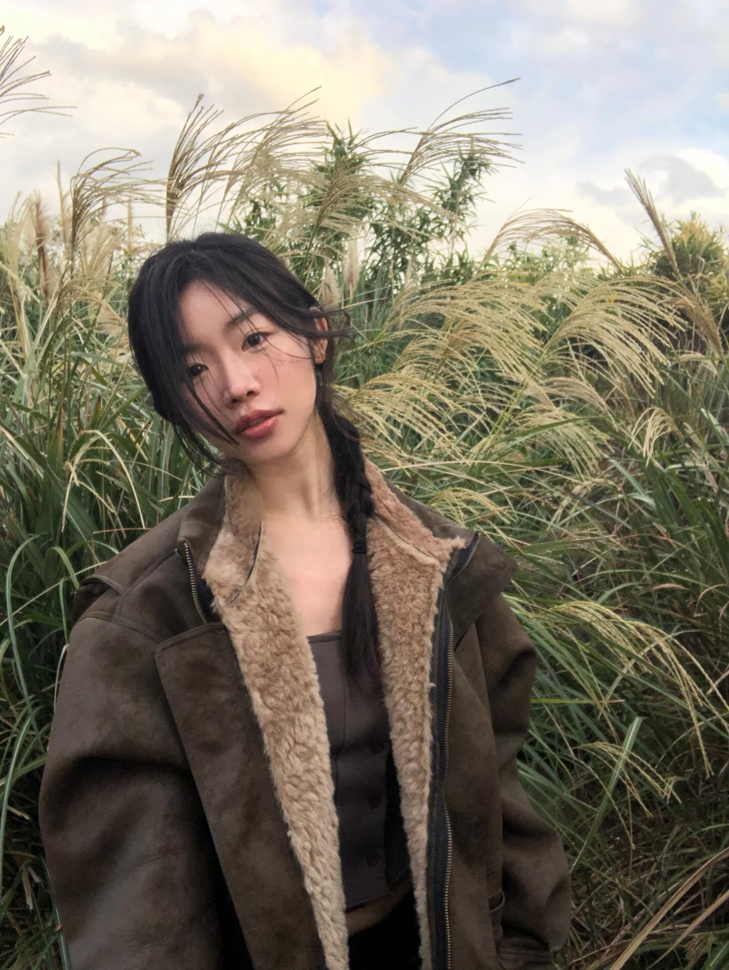 woman in grass